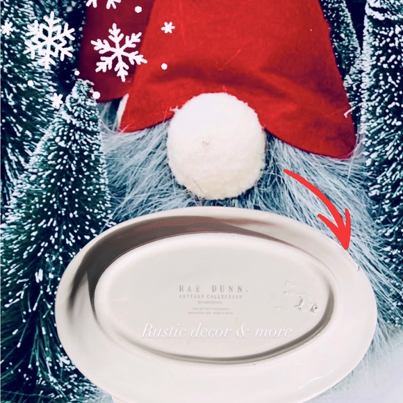 Rae Dunn Gnome Oval Plate Magic Christmas Plate / Platter - Picture 3 of 3